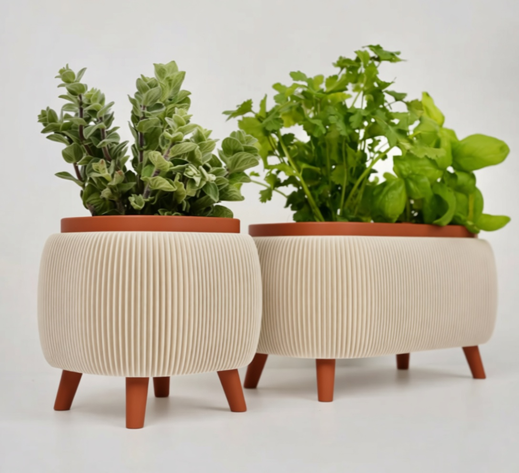 LIVERA Herb Planter Set – Modern Indoor Kitchen Planters with Legs