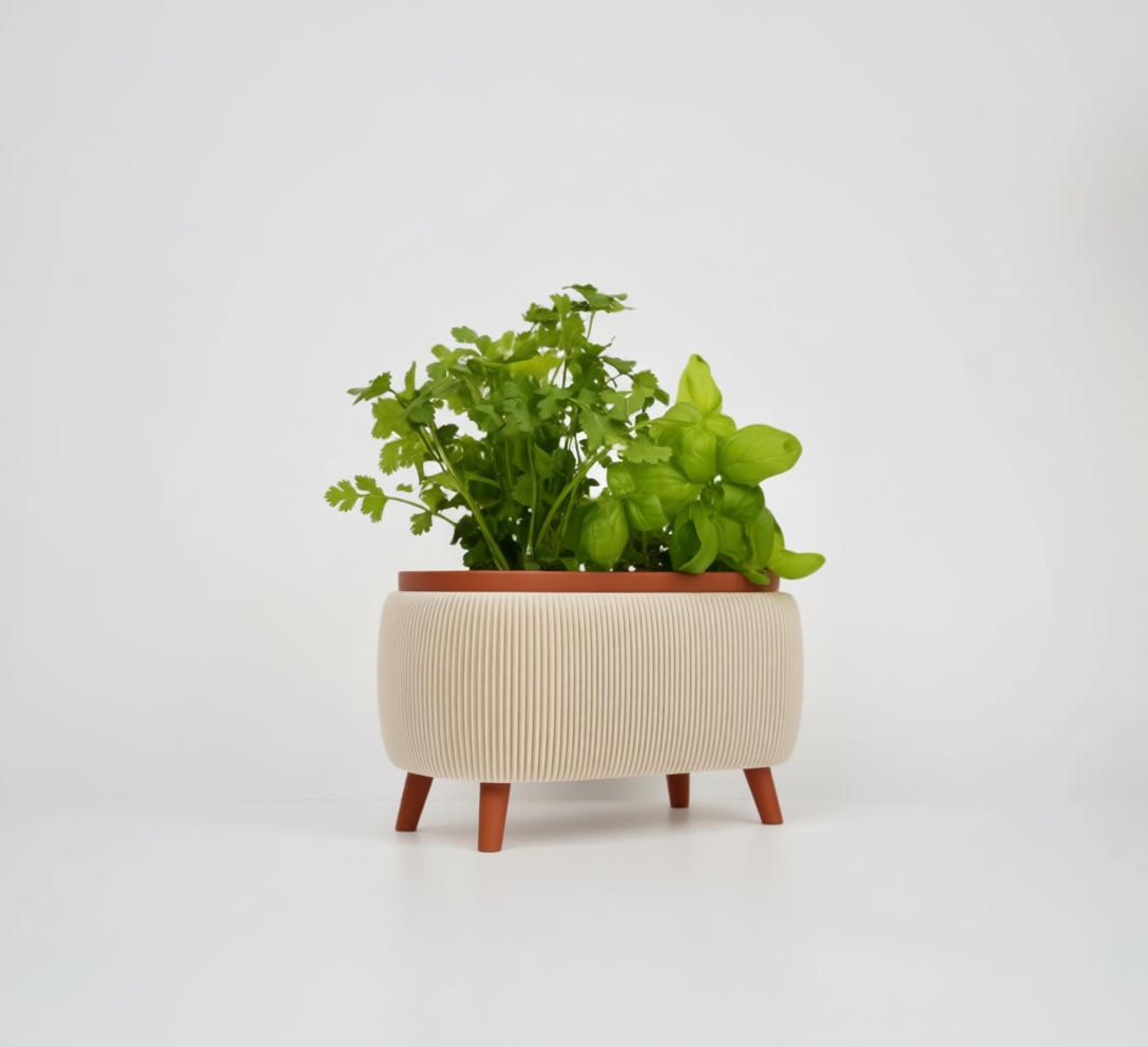 LIVERA Herb Planter Set – Modern Indoor Kitchen Planters with Legs