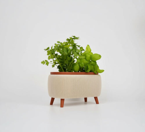 LIVERA Herb Planter Set – Modern Indoor Kitchen Planters with Legs