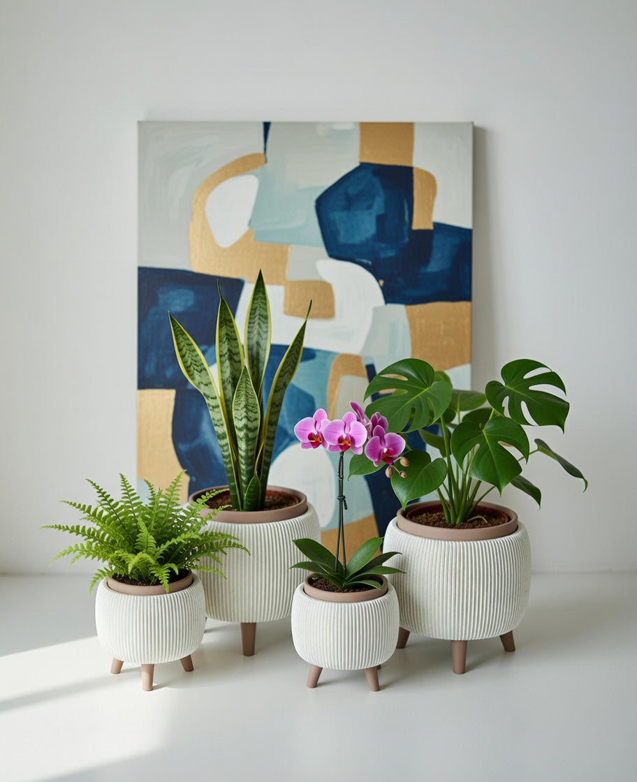 AVERA duo planters set with Raised Legs
